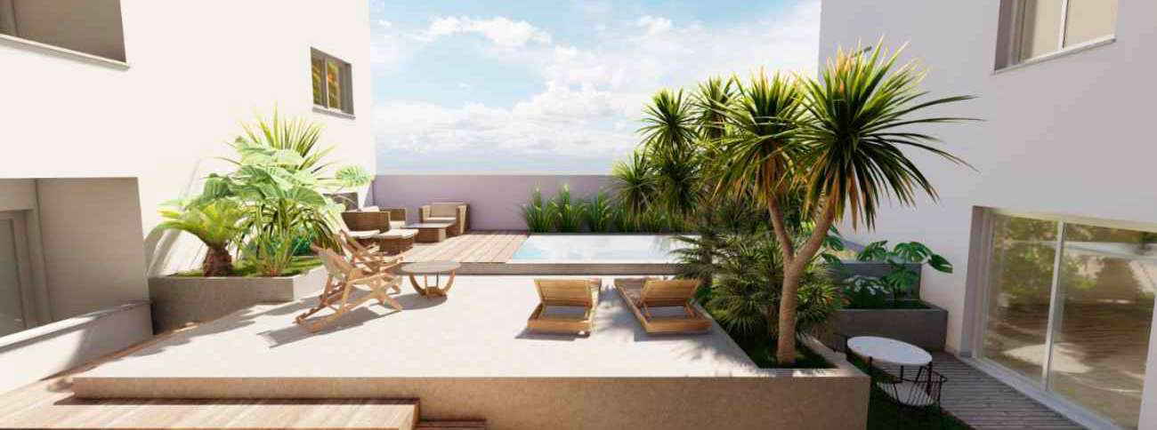 Zona común con piscina